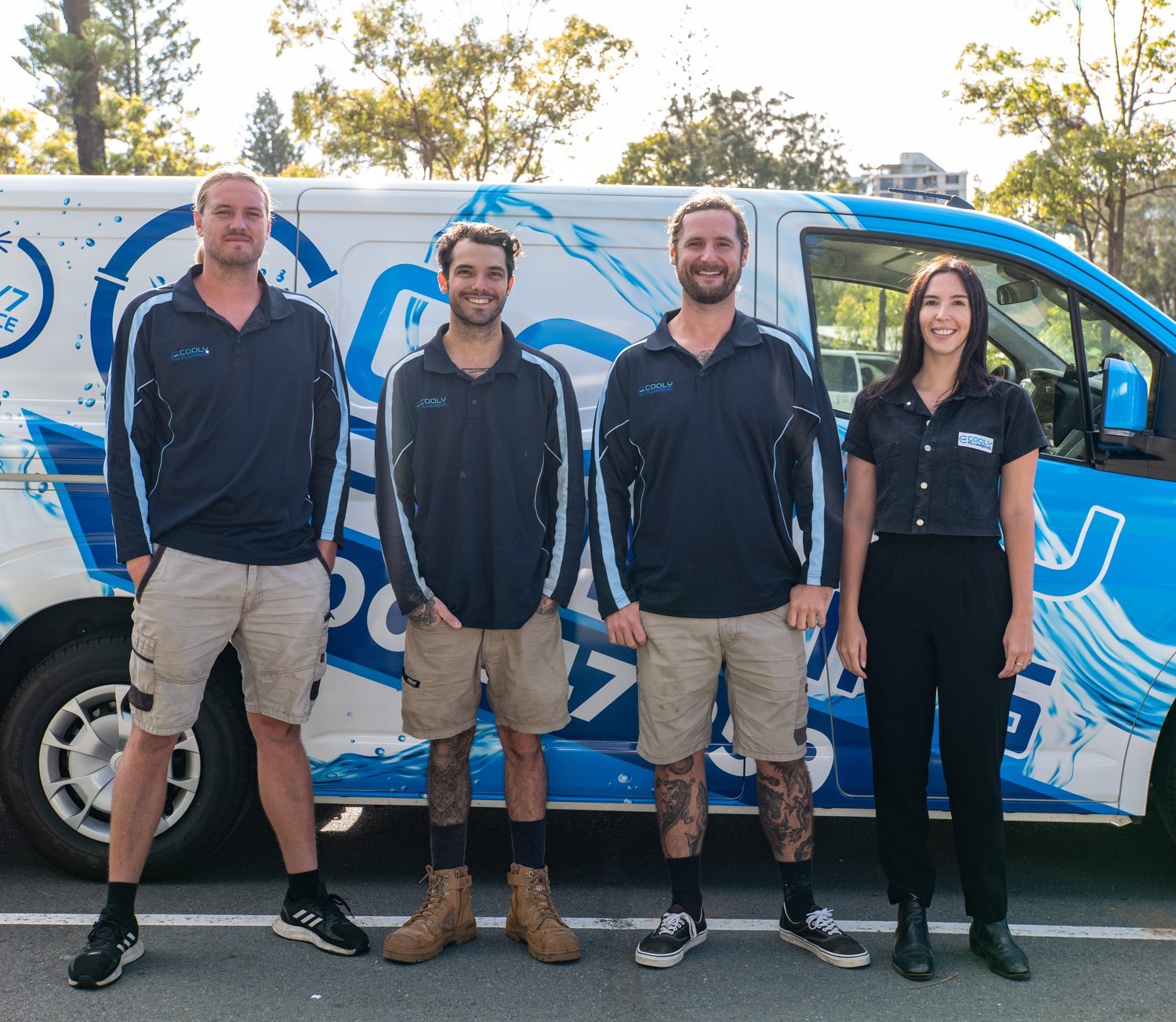 The Cooly Plumbing team with their van